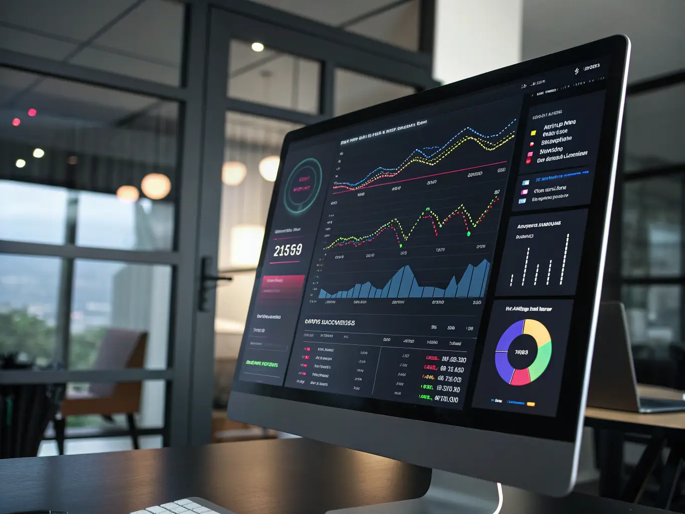 A website analytics dashboard displaying conversion rates and user engagement metrics, illustrating how VISUAL MEDIA's designs drive higher conversion rates for businesses.